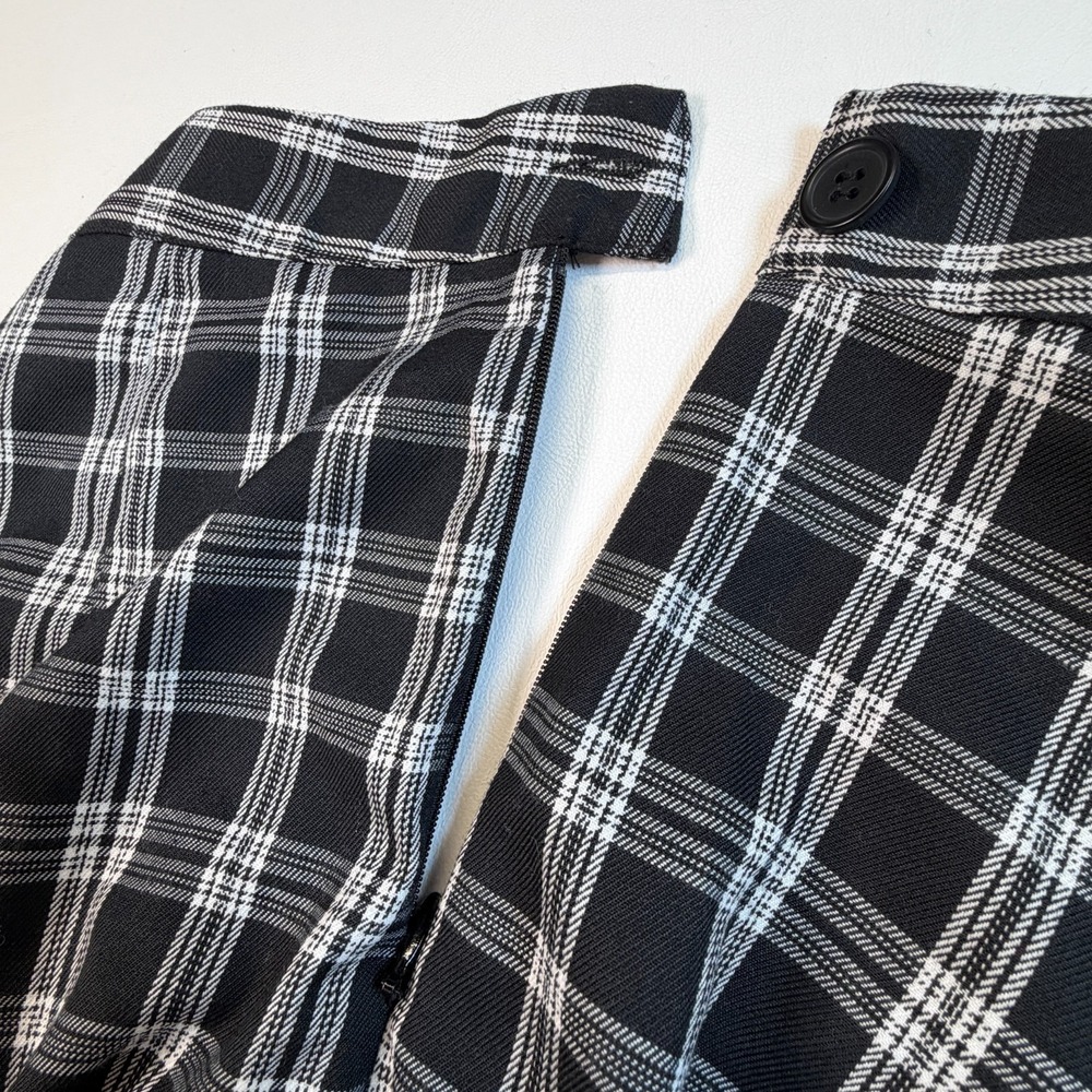 NWT Divided by H&M Black White Plaid Pleated Mini Skirt Size 14 Y2K Grunge - Picture 5 of 11